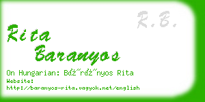 rita baranyos business card